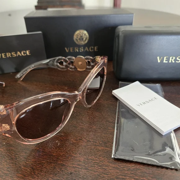 Versace Pink Sunglasses with Dark Lenses - Picture 5 of 10